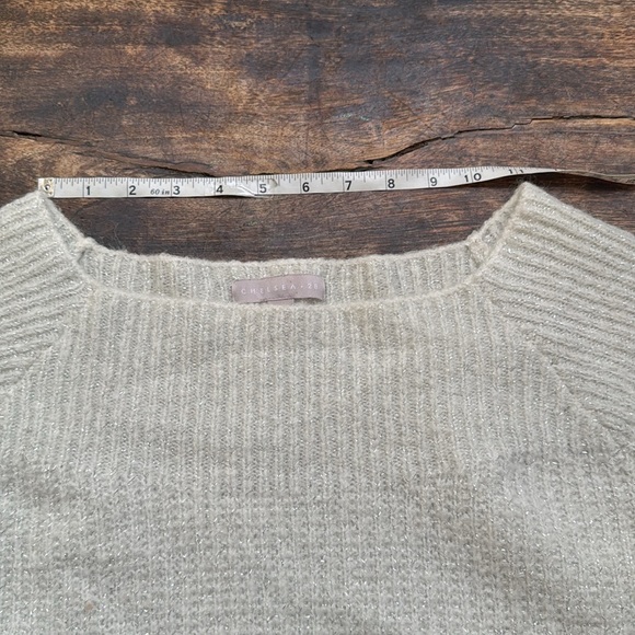 Womens Shimmer Raglan Long Sleeve Ballet Neck Rib Metallic Sweater M  wool blend - Picture 11 of 12